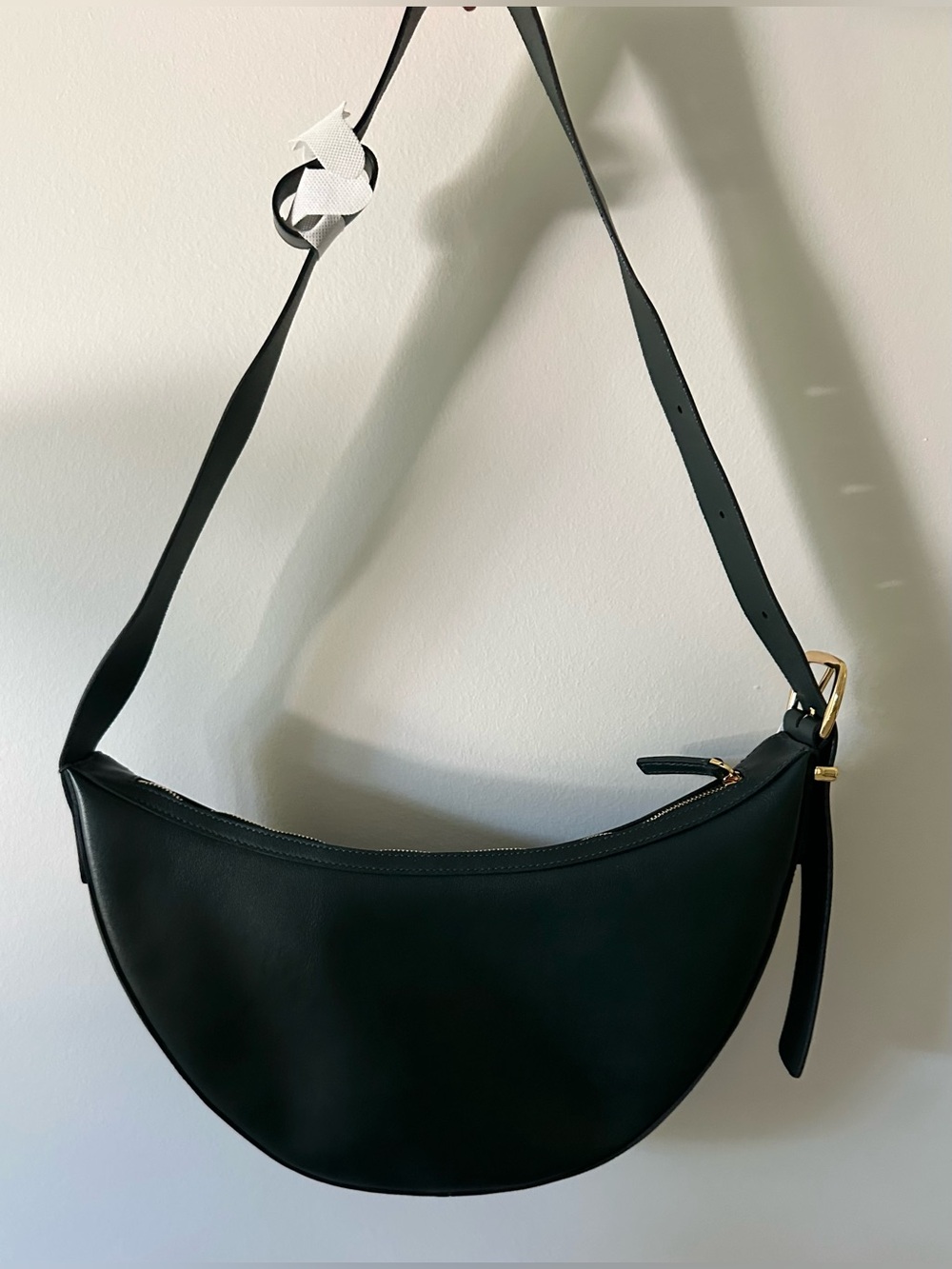 Madewell essentials leather sling bag- rich green leather